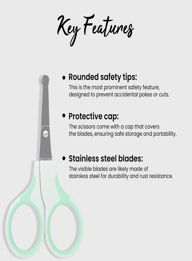 MiDazzle Safety Scissors for Face - Precision Grooming Scissors with Rounded Tip & Protective Cap - Facial Hair Scissors for Eyebrows, Nose, and Ear Hair - Compact, Safe & Travel-Friendly - Image 4