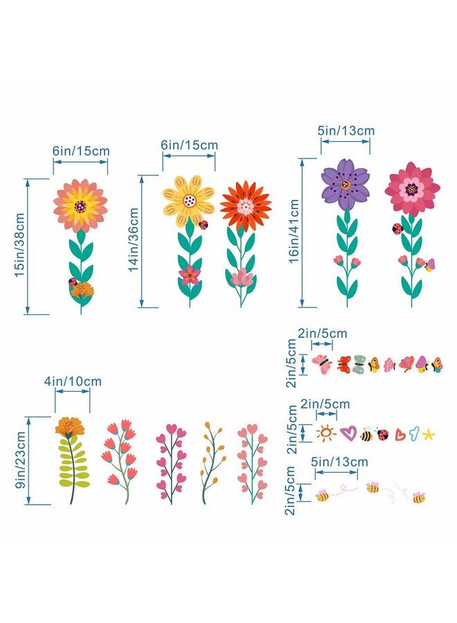 AnFigure AnFigure Flower Wall Stickers Girls Garden Floral Daisy Butterfly Wall Decals Baby Nursery Girls Bedroom Kids Room Wall Decor - Image 3