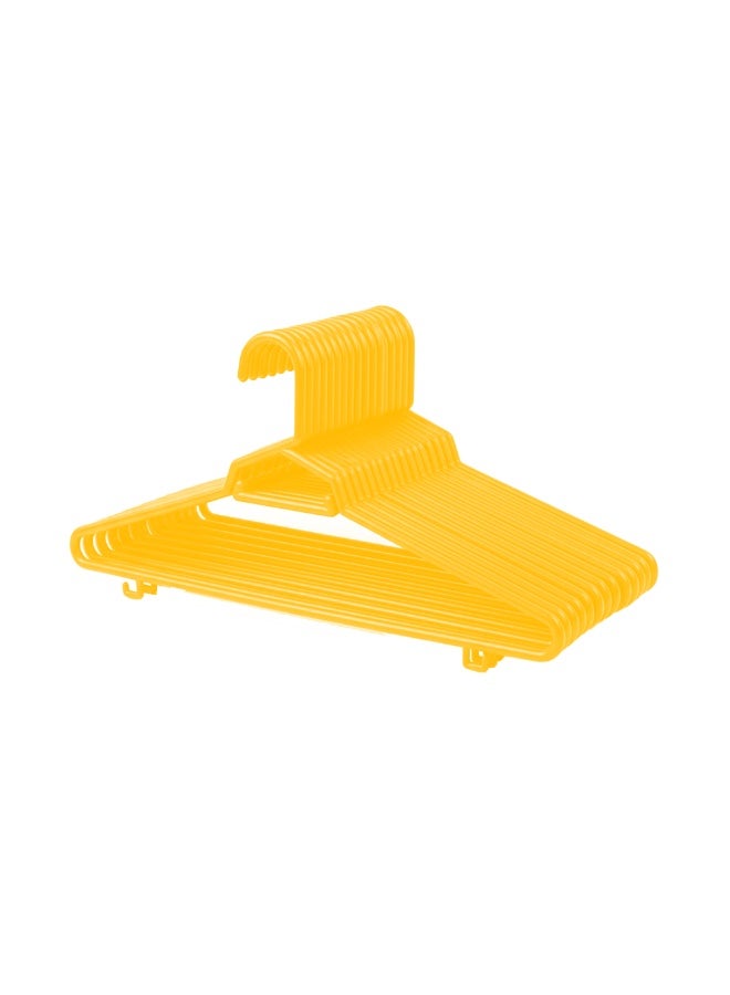 Ethic Solutions 18pcs of 17" Plastic Round Hangers – 17 Inch Length x 8.9 Inch Height – Durable Clothes Hangers for Shirts, Pants, Coats, Closet & Retail Use – Yellow - Image 1