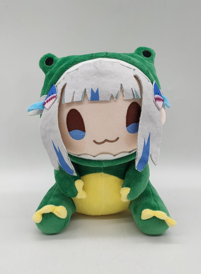 general New dino gura plush shark baby little gura green gura plush toy doll, doll for fans, home decoration (22cm) - Image 1