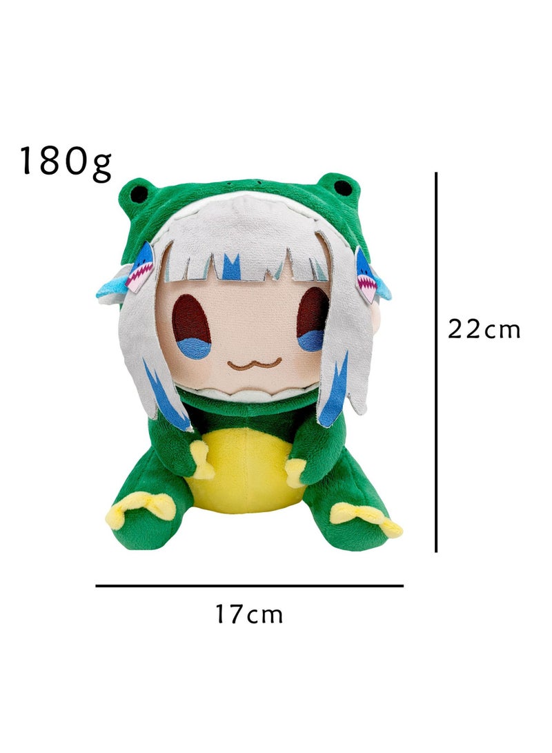 general New dino gura plush shark baby little gura green gura plush toy doll, doll for fans, home decoration (22cm) - Image 3