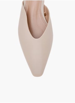Celeste Women's Solid Pointed Toe Slip-On Mules with Kitten Heels  - Image 4