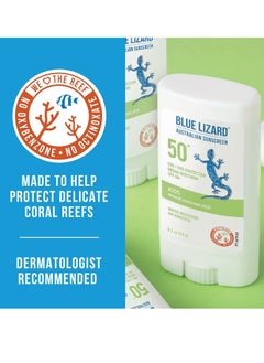 BLUE LIZARD BLUE LIZARD Mineral Sunscreen Stick with Zinc Oxide SPF 50+ Water Resistant UVA/UVB Protection Easy to Apply Fragrance Free, Kids, Unscented, 0.5 oz  - Image 3