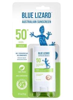BLUE LIZARD BLUE LIZARD Mineral Sunscreen Stick with Zinc Oxide SPF 50+ Water Resistant UVA/UVB Protection Easy to Apply Fragrance Free, Kids, Unscented, 0.5 oz  - Image 1