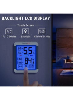 ThermoPro Tp55 Digital Hygrometer Indoor Thermometer Humidity Gauge With Jumbo Touchscreen And Backlight Temperature Humidity Monitor  - Image 3