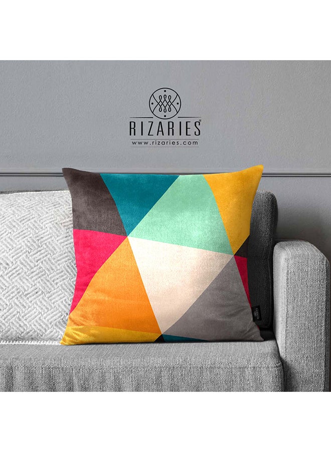 RIZARIES SuperSoft Colorful Triangles Throw Pillow - Image 1