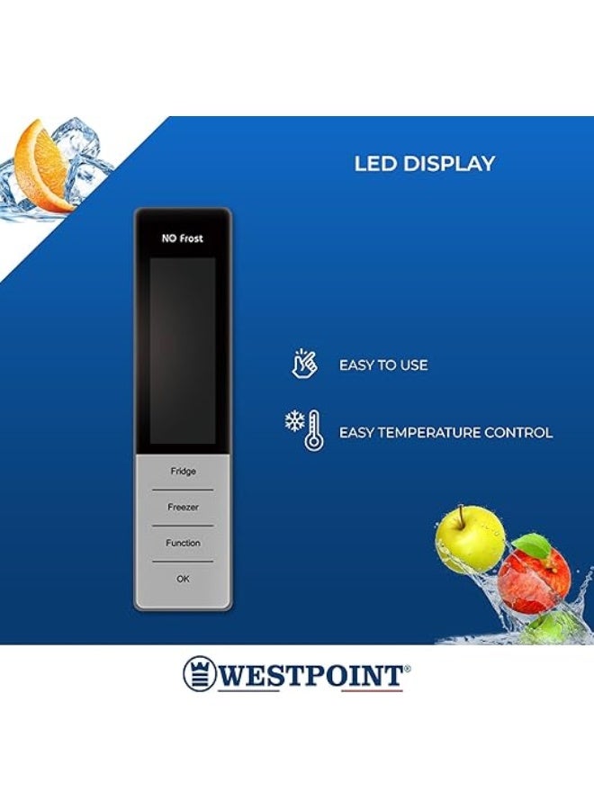 Westpoint 600 Liters Double Door Refrigerator, Frost Free Technology, 2 Vegetable Drawers, Fresh Zone Compartment, Twister for Ice Cubes, WNN-7023EIV 700 L WNN-7023EIV silver - Image 4