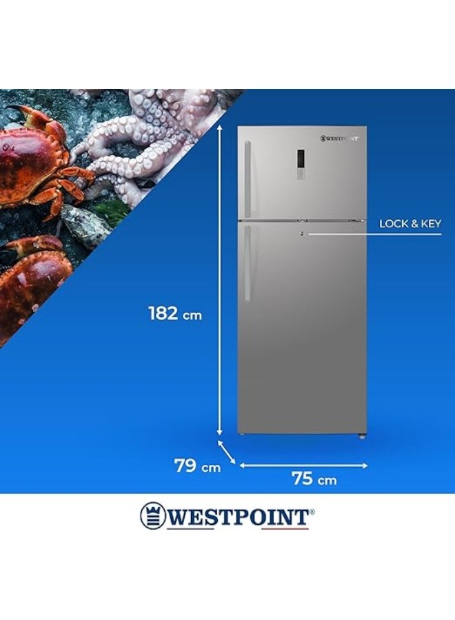Westpoint 600 Liters Double Door Refrigerator, Frost Free Technology, 2 Vegetable Drawers, Fresh Zone Compartment, Twister for Ice Cubes, WNN-7023EIV 700 L WNN-7023EIV silver - Image 2