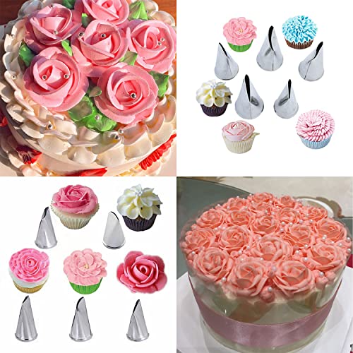 Hendiy 7Pieces/set Cake Decorating Tips Set Cream Icing Piping Fondant Rose Nozzle Pastry Tools Fondant Decorating Tools - Image 3