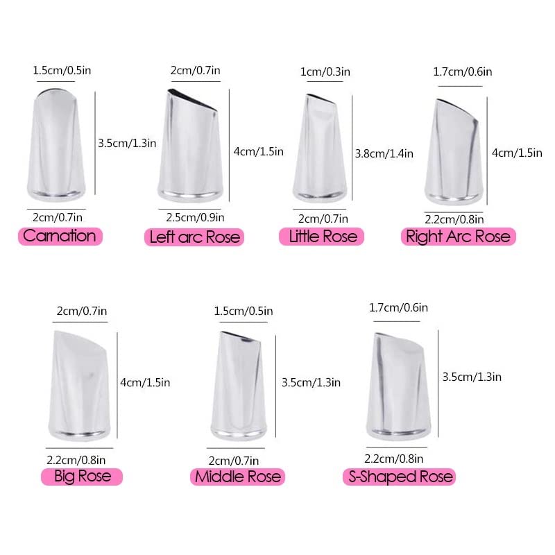 Hendiy 7Pieces/set Cake Decorating Tips Set Cream Icing Piping Fondant Rose Nozzle Pastry Tools Fondant Decorating Tools - Image 5