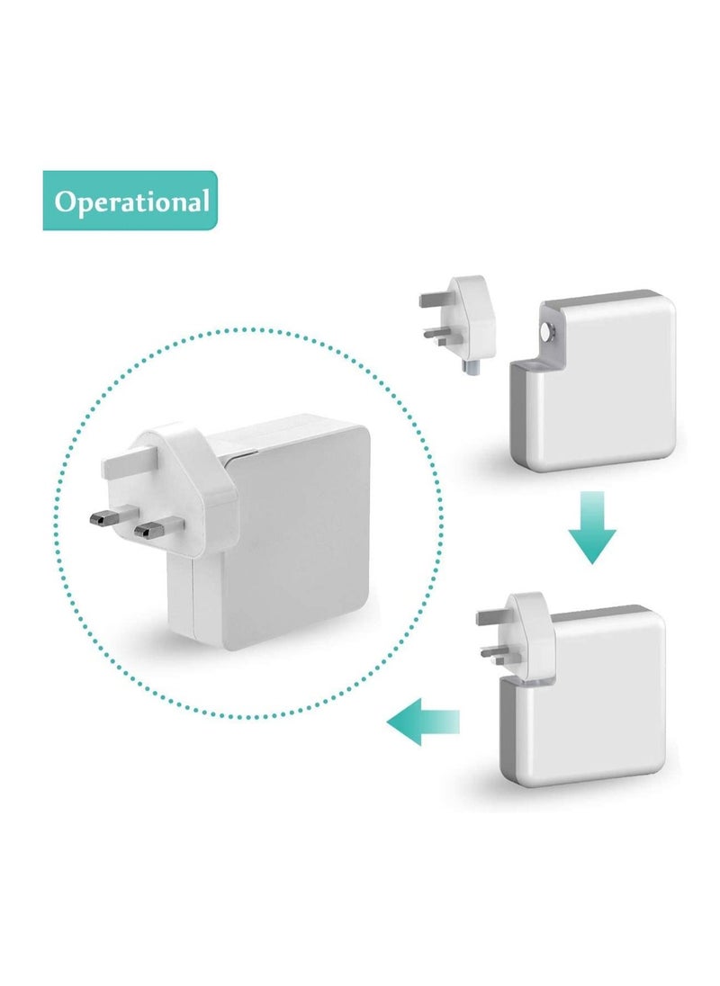 Ntech - Ntech AC Power Adapter UK/EU/US Wall Folding Plug Duck Head Charge Adapter UAE Standard Plug Duck Head for MacBook Pro/MacBook Air/Mac iBook/iPhone/iPod/etc (UK Plug) - Image 1