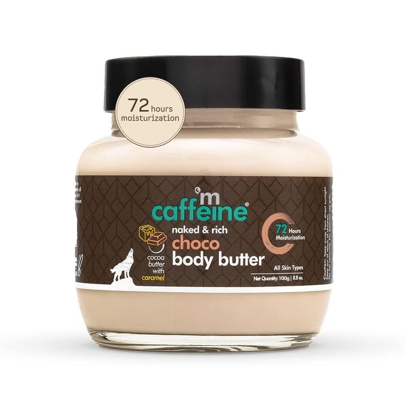 mCaffeine Body Butter for Dry Skin for both Women and Men Shea Butter Moisturizer with Cocoa Butter Caffeine Body Cream for 72Hrs Moisturization NonSticky for All Skin Types 100gm - Image 1