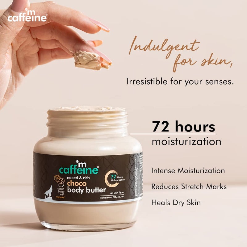 mCaffeine Body Butter for Dry Skin for both Women and Men Shea Butter Moisturizer with Cocoa Butter Caffeine Body Cream for 72Hrs Moisturization NonSticky for All Skin Types 100gm - Image 2