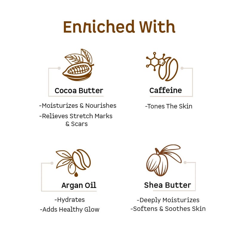 mCaffeine Body Butter for Dry Skin for both Women and Men Shea Butter Moisturizer with Cocoa Butter Caffeine Body Cream for 72Hrs Moisturization NonSticky for All Skin Types 100gm - Image 4