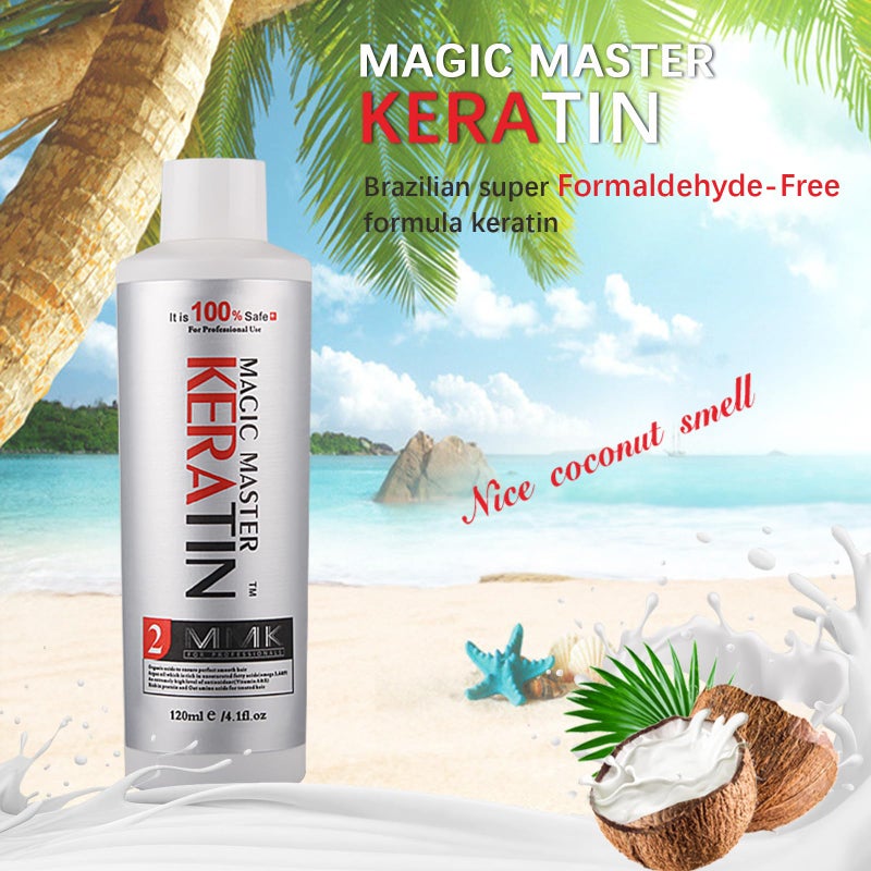 Magic Master Keratin Brazilian Keratin Hair Treatment,Magic Master Keratin 120ml Keratin Treatment Free Formalin Without Strong Smelling and Smoking Straighten Smooth Normal Curly Hair - Image 1