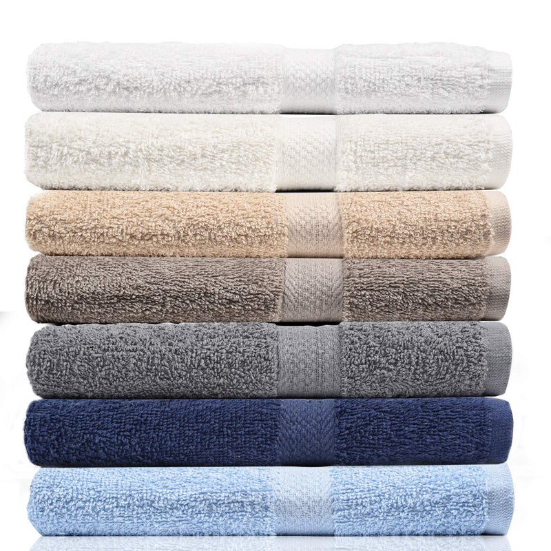 Crystal Towels Bath Towel Set Pack of 7 27 x 52 Inches 100 Cotton Ultra Soft Highly Absorbent Bath Towel Lightweight and Quick Drying Towels Multi Colors Brights