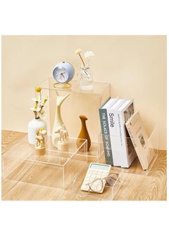Rose 7 Pcs Acrylic Display Box Acrylic Cube 5 Sided Acrylic Box with Hollow Bottom Food Risers for Buffet Table Nesting Acrylic Stands for Display Storage, Square, 7 Size (Clear)  - Image 4
