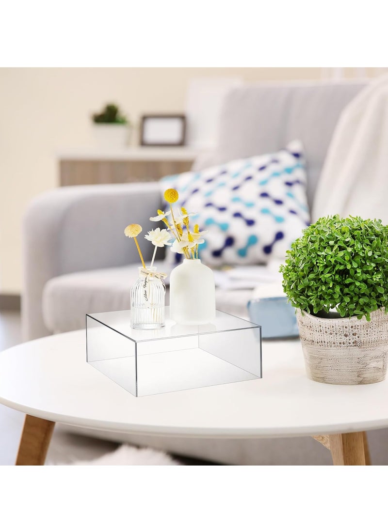 Rose - 7 Pcs Acrylic Display Box Acrylic Cube 5 Sided Acrylic Box with Hollow Bottom Food Risers for Buffet Table Nesting Acrylic Stands for Display Storage, Square, 7 Size (Clear) - Image 1
