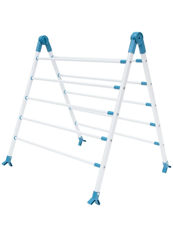 BLACK+DECKER Extendable Over Bath Clothes Drying Rack White and Aqua 66.5 x 62 x 10 cm 63229