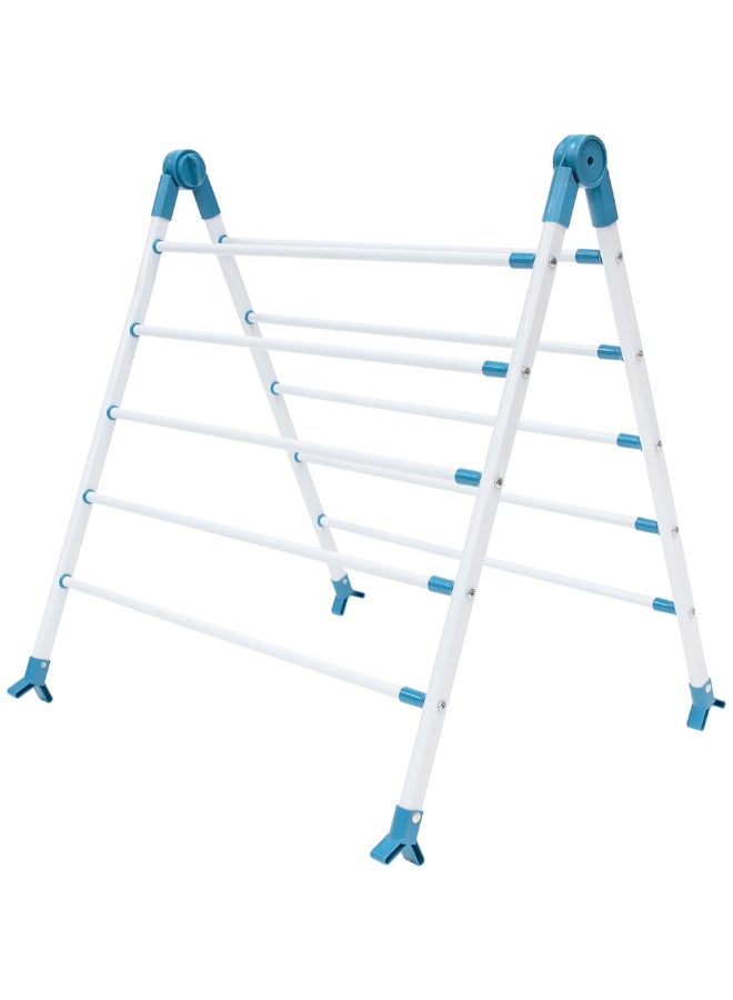 BLACK+DECKER Extendable Over Bath Clothes Drying Rack White and Aqua 66.5 x 62 x 10 cm 63229 - Image 2