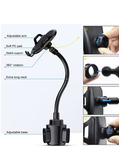 ELTRAZONE Cup Phone Holder for Car, Freely Adjustable Base, Mobile Phone Holder With Flexible Gooseneck, Universal Compatible With iPhone 11 Pro XS Max XR X 8, Samsung Galaxy S10 Plus S9 S8 S7 Note 10  - Image 3
