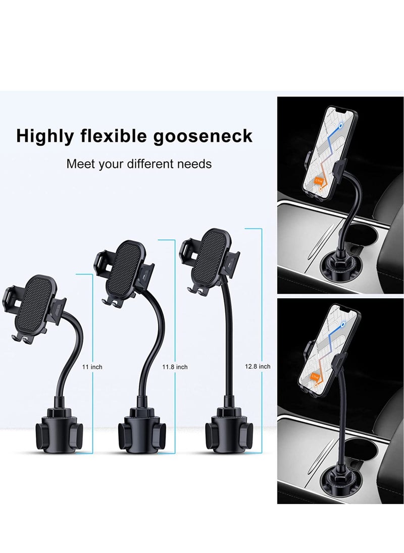 ELTRAZONE - Cup Phone Holder for Car, Freely Adjustable Base, Mobile Phone Holder With Flexible Gooseneck, Universal Compatible With iPhone 11 Pro XS Max XR X 8, Samsung Galaxy S10 Plus S9 S8 S7 Note 10 - Image 1