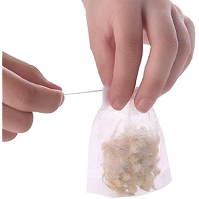 ELECDON 100 Pcs Reusable Tea Filter Bags With Drawstring Food Grade For Cooking Medicinal Liquor Tea  Coffee Perfect For Storing Spices 24 * 31 Inch - Image 4