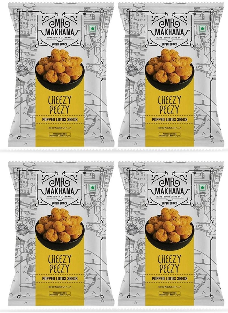 Mr Makhana Cheezy Peezy Popped Lotus Seeds 25 Grams Pack of 4  - Image 1