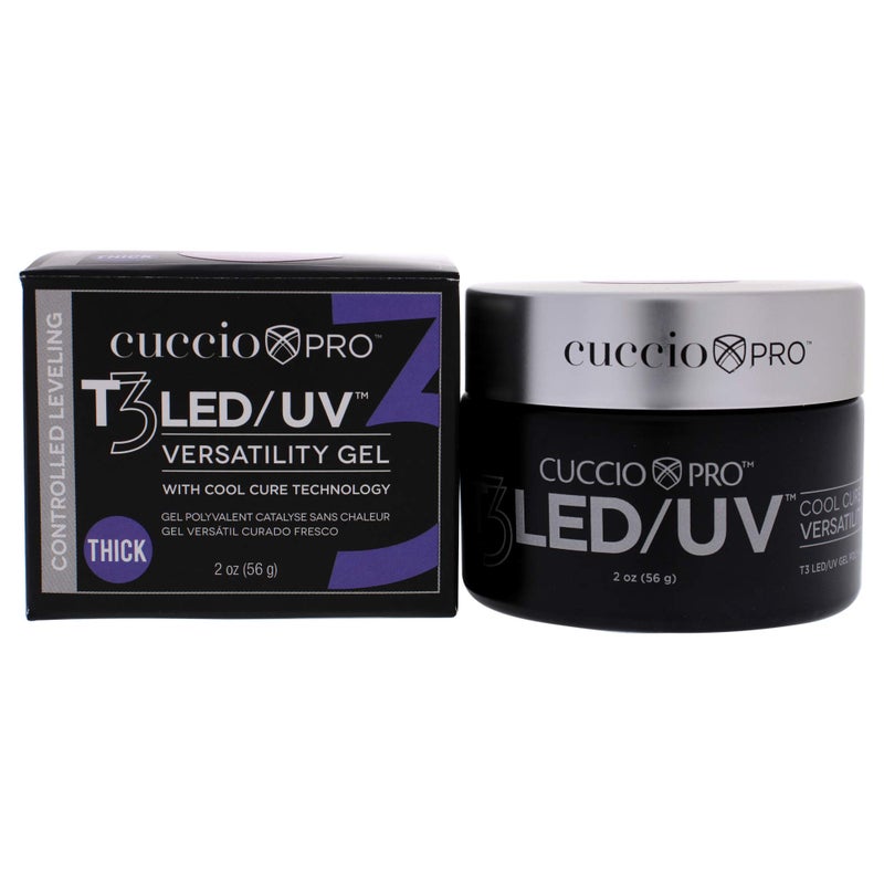 Cuccio Cuccio Pro T3 LED/UV Cool Cure Versatility Gel - Controlled Levelling - Incredibly Flexible - Strong Adhesion - Thick Viscosity - Fast Application - Quick Cure - Opaque Petal Pink - 2 Oz Nail Gel 