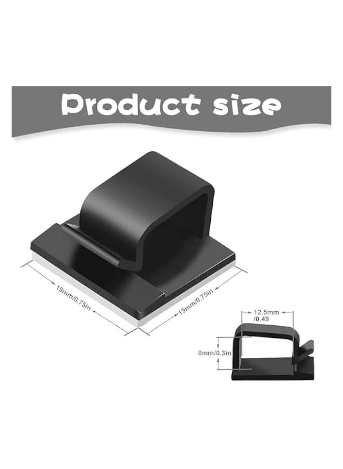 erorex 100 PCS Adhesive Cable Clips,Upgraded Wall Wire Clips for Cable Management,Cable Management Staples for Under Desk, Car, Wall, TV, PC, Ethernet(Large, 50pcs White&50pcs Black) - Image 2