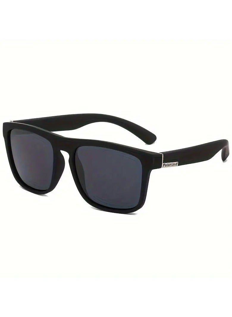 POLITE Black Polarized Square Sunglasses for Men & Women, Polarized Fashion Glasses, For hiking, Sports, Driving, Everyday use - Image 2