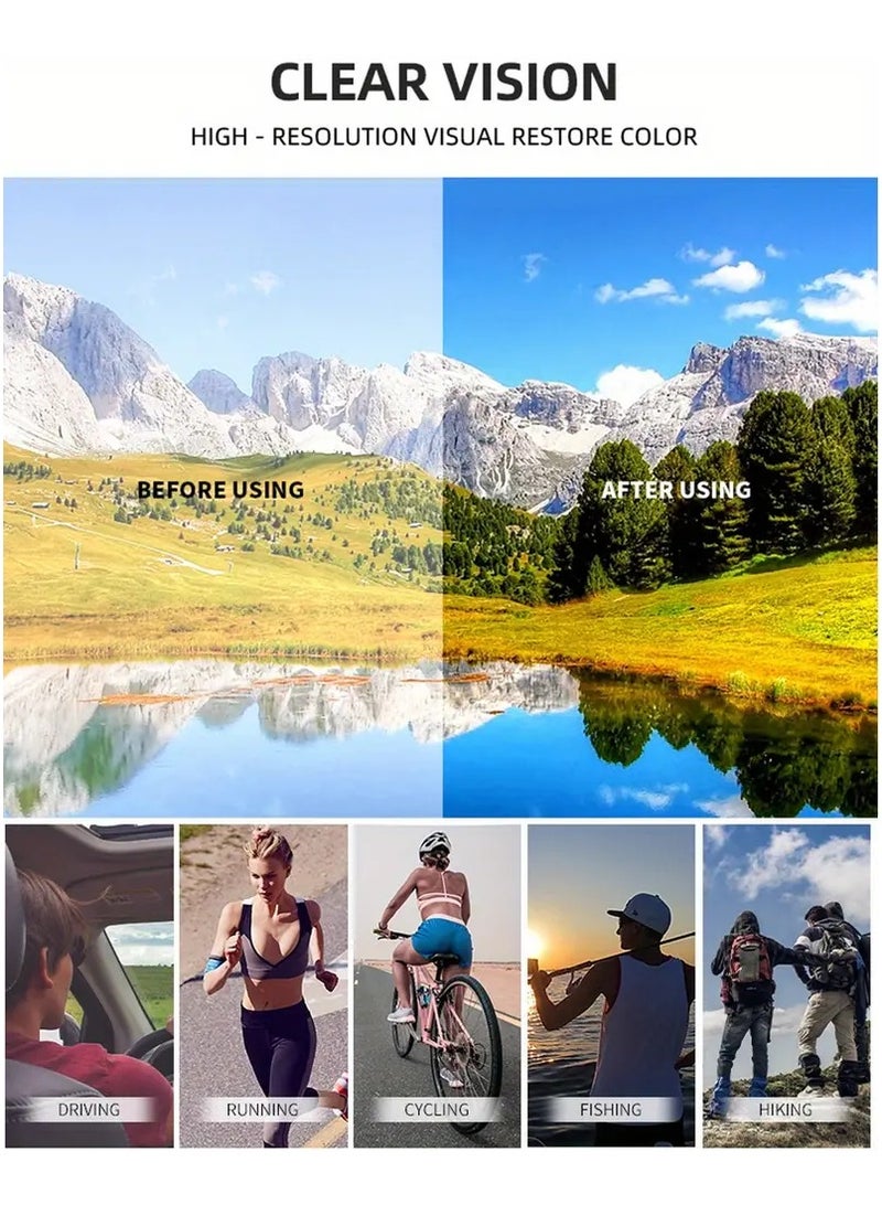 POLITE Black Polarized Square Sunglasses for Men & Women, Polarized Fashion Glasses, For hiking, Sports, Driving, Everyday use - Image 4