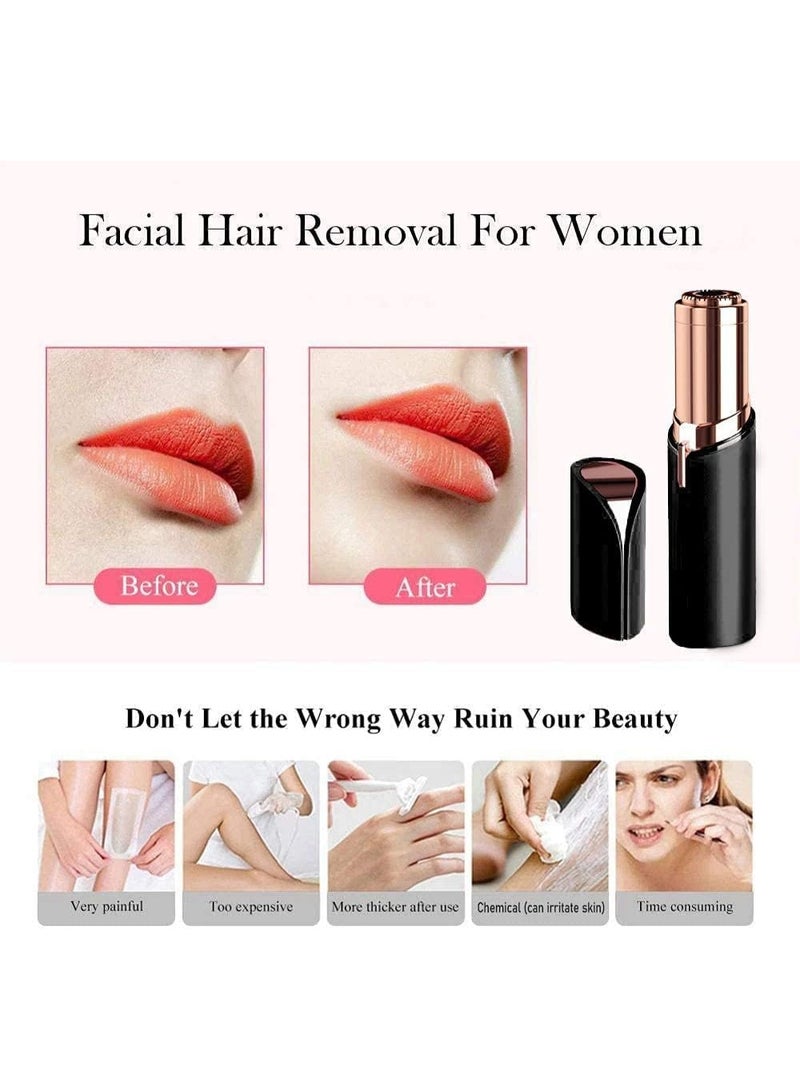 إزالة شعيرات الوجه للمرأة أداة إزالة شعيرات سريعة آمنة، حلاقة مائية مع مصباح LED لشعر الوجه/الشفة العلوية/الذقن، قابلة لإعادة الشحن - Image 2