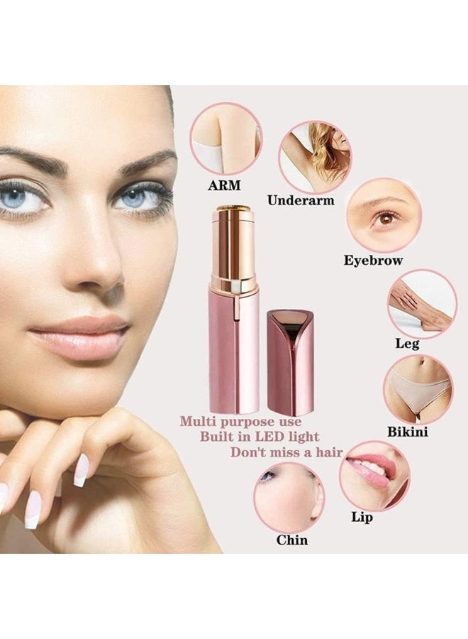 إزالة شعيرات الوجه للمرأة أداة إزالة شعيرات سريعة آمنة، حلاقة مائية مع مصباح LED لشعر الوجه/الشفة العلوية/الذقن، قابلة لإعادة الشحن - Image 3