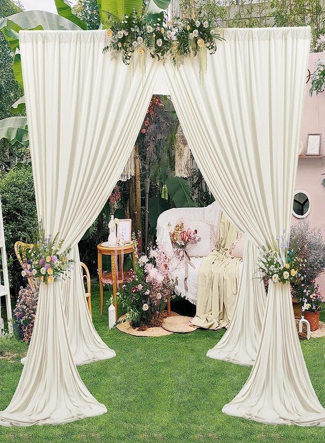 NSSONBEN 30ft x 10ft Wrinkle Free Ivory Backdrop Curtains for Parties, 6 Panels 5x10ft Polyester Photo Backdrop Drapes for Wedding Birthday Photography Background Baby Shower - Image 4