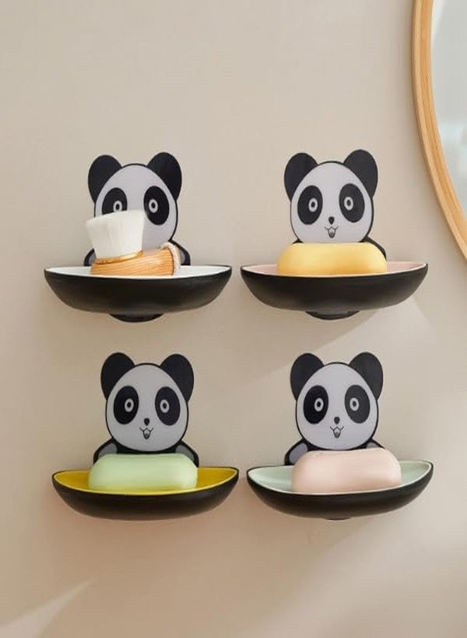 GRAVINO Self Draining Panda Shape Cute Soap Plastic Dish Adhesive Waterproof Wall Mounted Bar Soap Dish Holder Organizer Rack Hanging Bathroom Soap Tray for Bathroom (Pack of 1) - Image 4