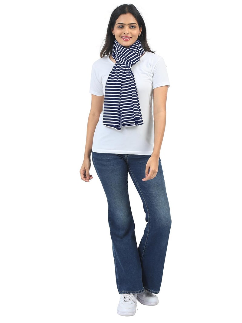 KOWSI Soft Mother's Nursing & Feeding Shawl Feeding Cloak (Navy Stripes) - Image 5