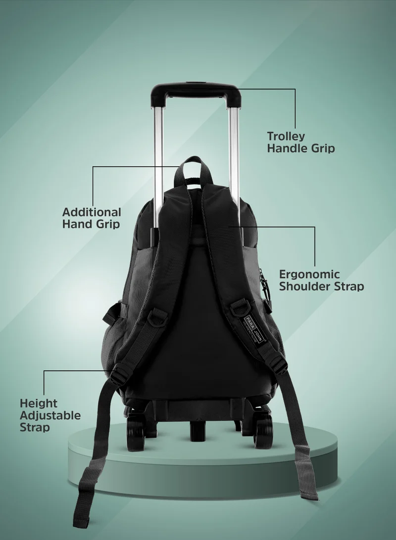 PARAJOHN  Unisex Rolling Trolley Backpack with Adjustable Strap for School, College, Office, Business and Travel - 18 Inches Grey  | Best Price UAE