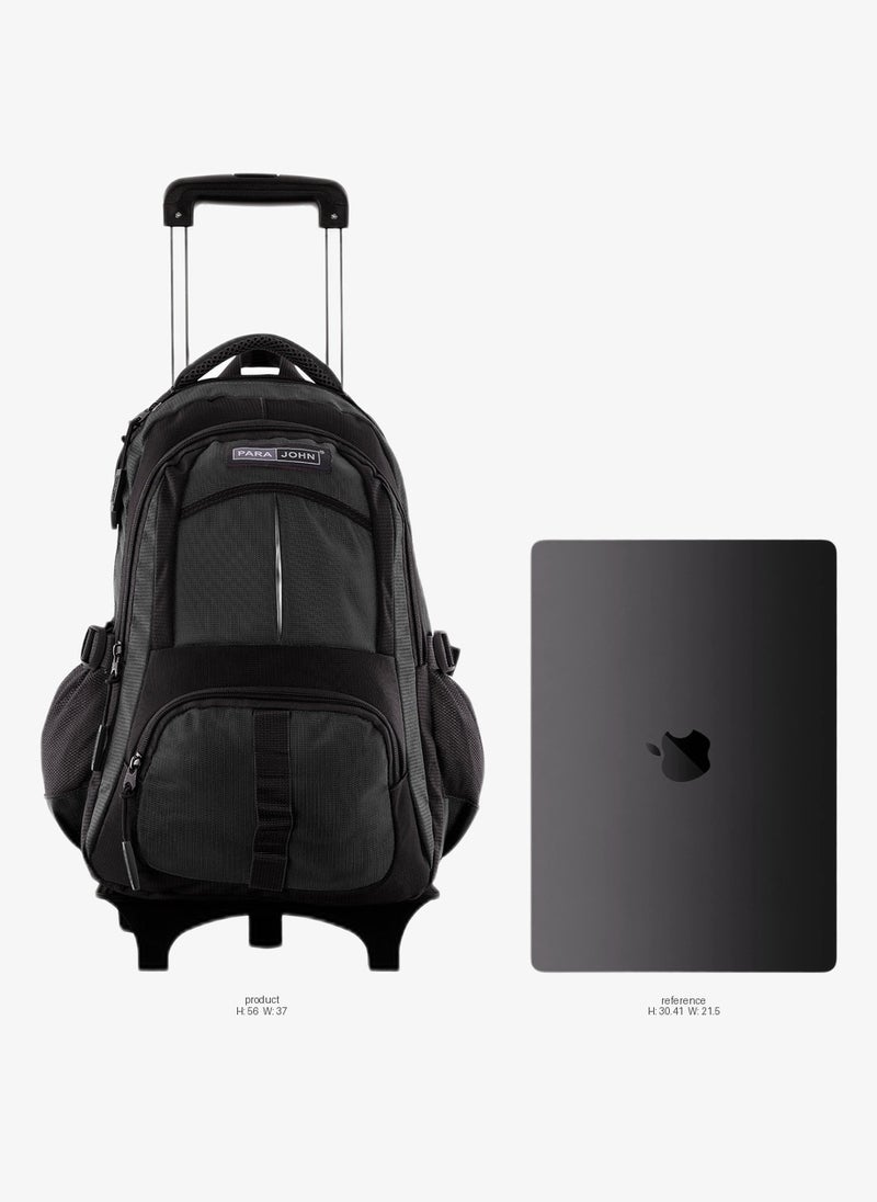PARAJOHN Unisex Rolling Trolley Backpack with Adjustable Strap for School, College, Office, Business and Travel - 18 Inches Grey - Image 2