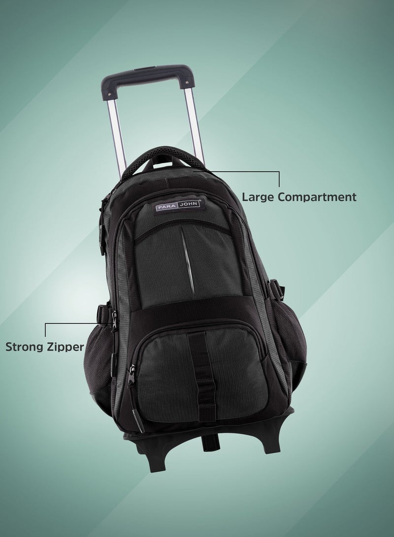 PARAJOHN Unisex Rolling Trolley Backpack with Adjustable Strap for School, College, Office, Business and Travel - 18 Inches Grey - Image 3