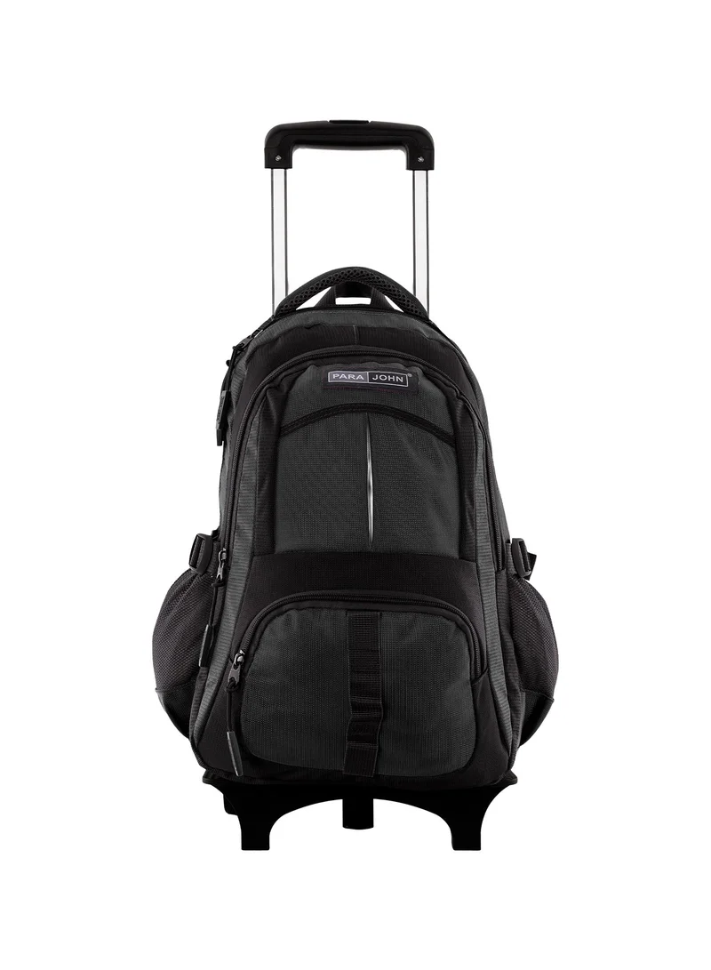 PARAJOHN Unisex Rolling Trolley Backpack with Adjustable Strap for School, College, Office, Business and Travel - 18 Inches Grey