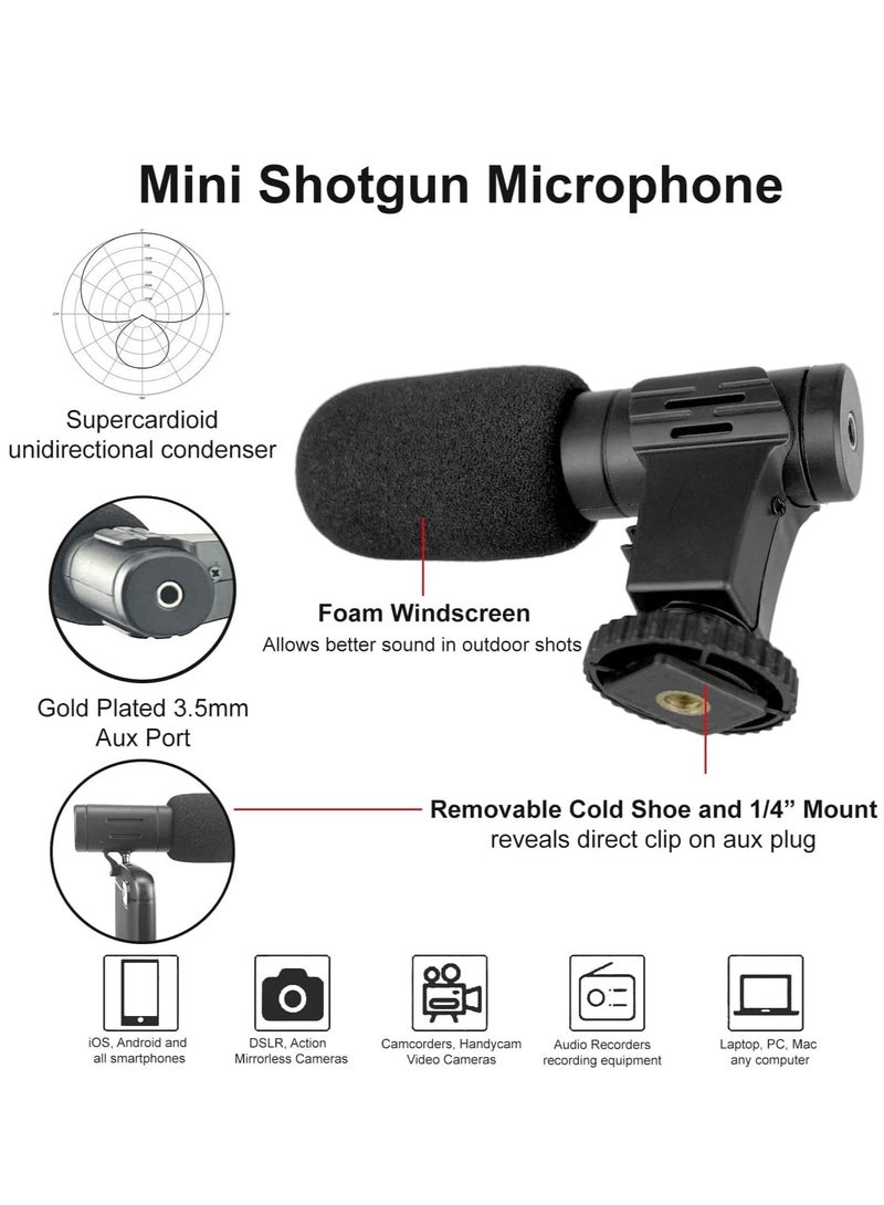 مجموعة مدونات الفيديو للمبتدئين لاجهزة ايفون واندرويد مع حامل ثلاثي القوائم 10 انش و36 مصباح LED وحامل جوال وميكروفون بندقية صغيرة للبث المباشر ومكالمات الفيديو ومدونات الفيديو ويوتيوب - Image 3