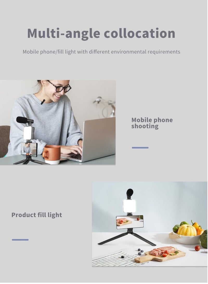 مجموعة مدونات الفيديو للمبتدئين لاجهزة ايفون واندرويد مع حامل ثلاثي القوائم 10 انش و36 مصباح LED وحامل جوال وميكروفون بندقية صغيرة للبث المباشر ومكالمات الفيديو ومدونات الفيديو ويوتيوب - Image 5