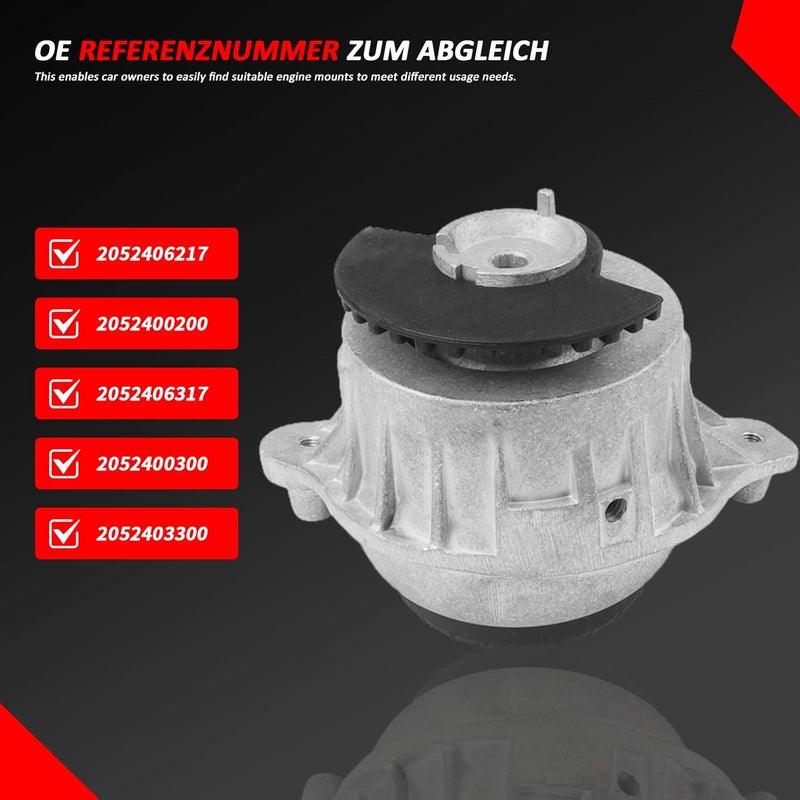 Engine Mount for Benz 2014-2023 C200 C300 E260 E300 W205 W238 W213 Rear-Wheel Drive Replacement # 2052406217,2052406317,2052403300 2052407600 2052407700 2052400200 2052400300 - Image 3