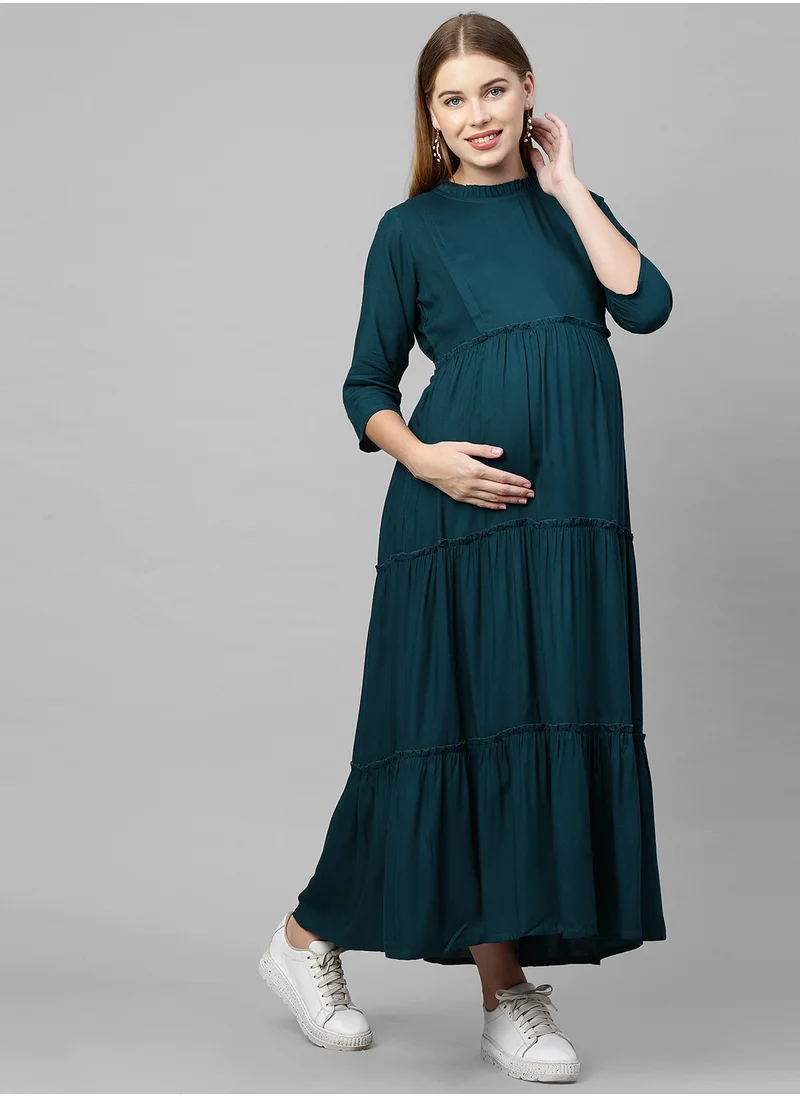 TUMMY TUMMY Women's Rayon Maternity & Nursing Dress