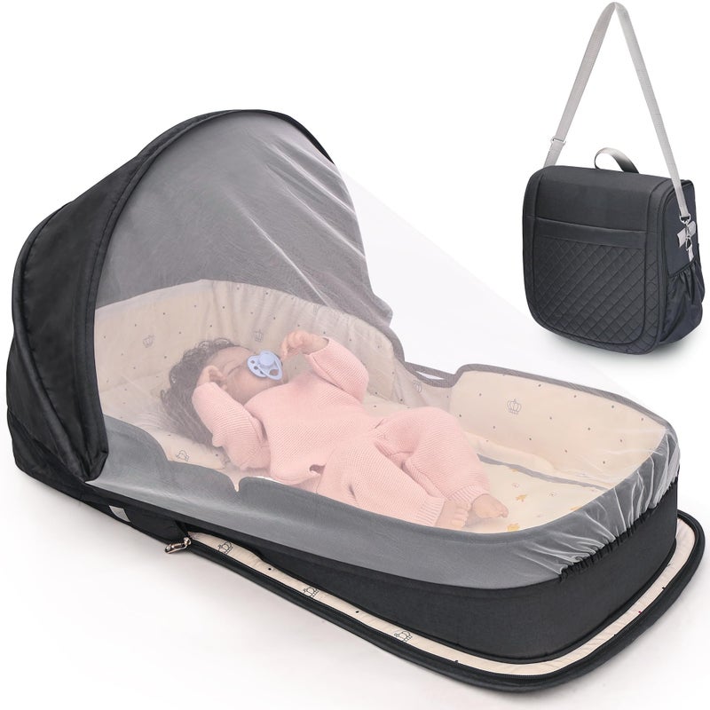YVMVDV Portable Travel Bassinet for 08M Baby Portable Travel Baby Bed Cosleeping Baby Bed with Mosquito Net Lightweight and Foldable
