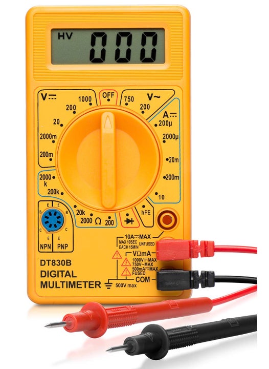 FEDUS Digital Multimeter Diode Transistor Tester AC DC Volt Test Voltmeter Automotive Multimeter Meter Tester Measure Voltage Test Car Battery Tester Analog Multimeter Kit Volt Meter
