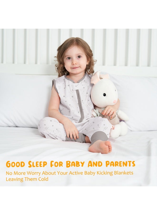 Miracle Baby 100% Cotton Sleeveless Baby Sleeping Bag With Leg Kids Soft Wearable Sleeping Sack with Zipper  2-4T - Image 5