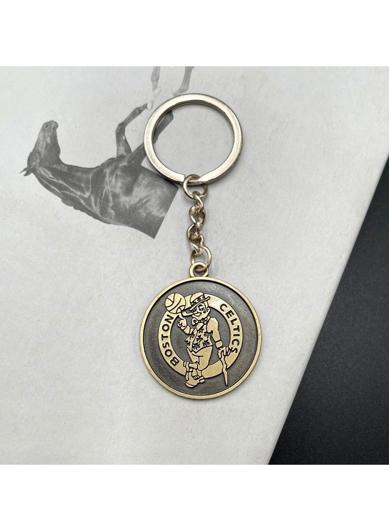 Boston Celtics Basketball Club Metal Keychain
