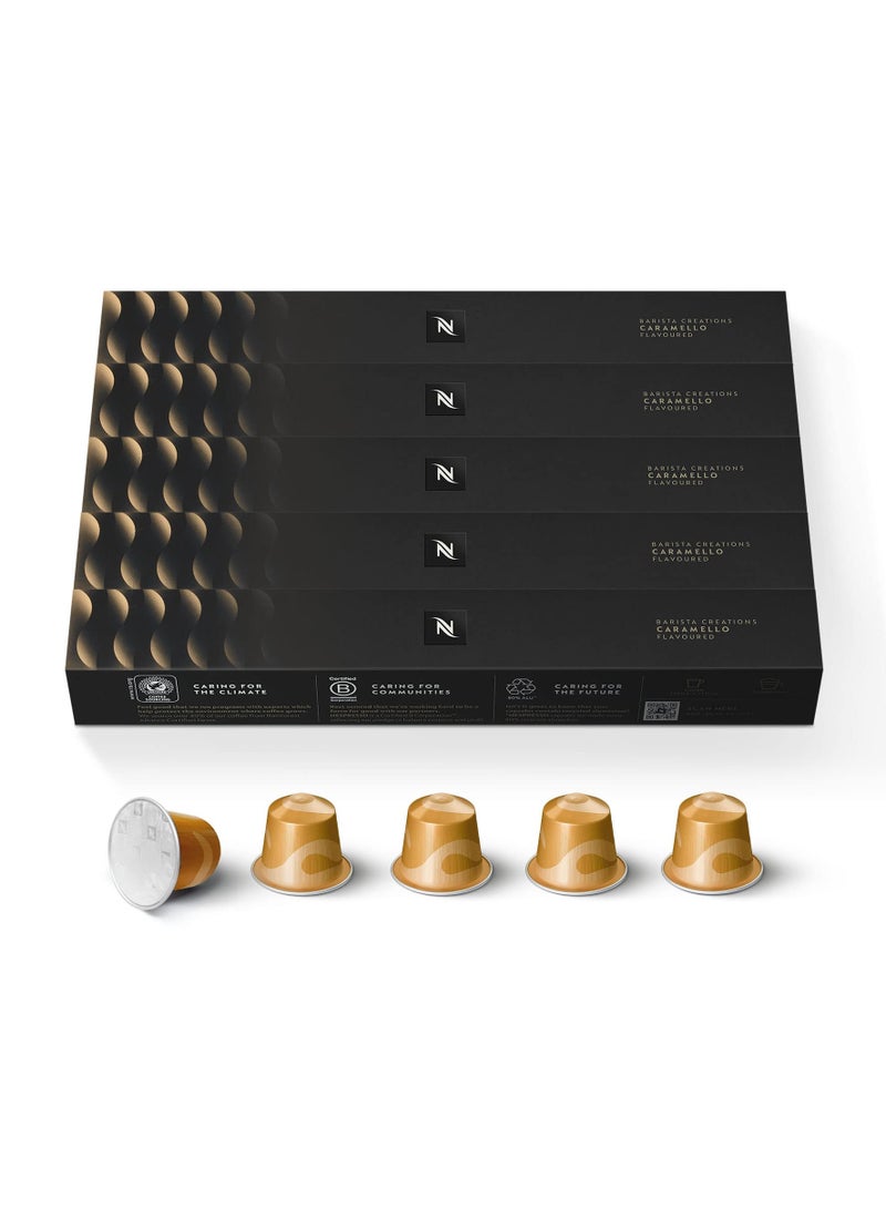 نسبرسو كبسولات قهوة نسبرسو كاراميلو باريستا كرييشنز المحمصة، الخط الأصلي، 10 كبسولات في عبوة واحدة - عبوة من 5 عبوات